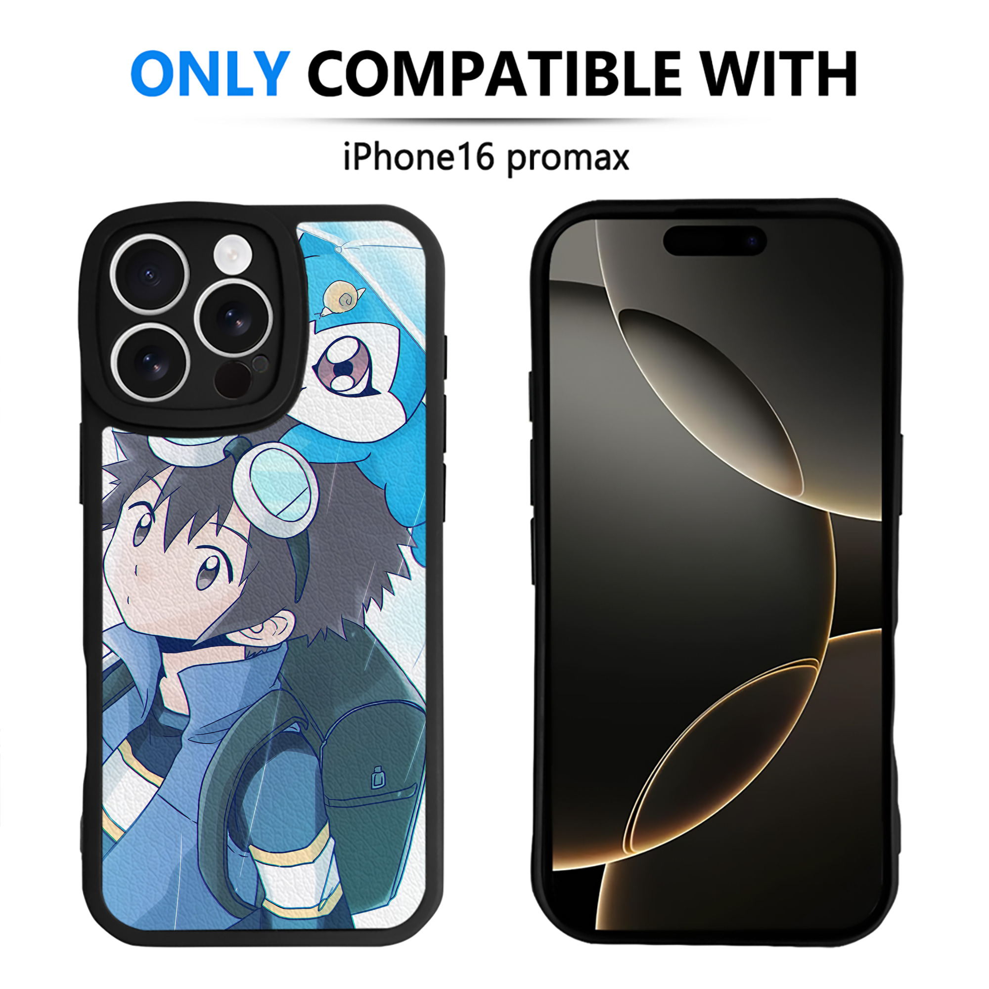 （画像用） Digimon デジタルモンスター/デジモン 【iPhone 16シリーズ対応】シリコンスマホケース（レザー調） 材質：シリコン